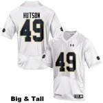 Notre Dame Fighting Irish Men's Brandon Hutson #49 White Under Armour Authentic Stitched Big & Tall College NCAA Football Jersey VTN0299RR